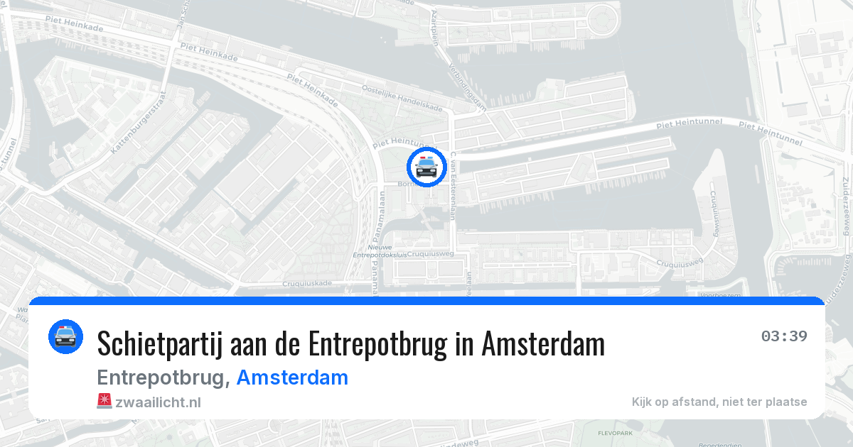 Schietpartij aan de Entrepotbrug in Amsterdam — 25 jun 2026