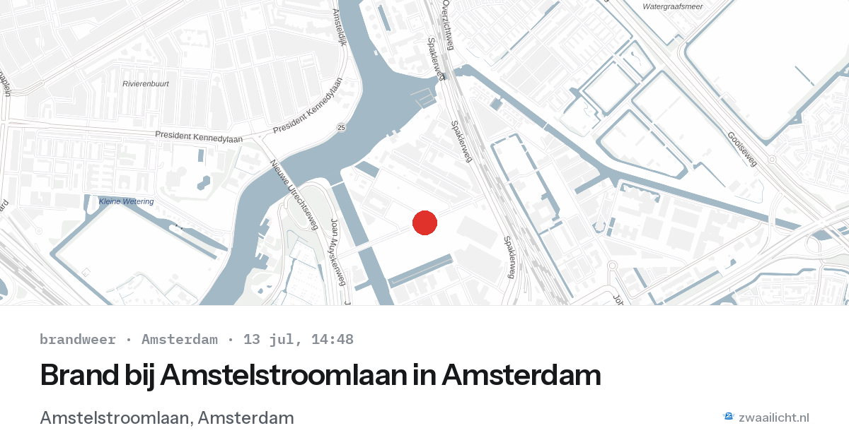 Brand bij Amstelstroomlaan in Amsterdam — 13 jul 2026