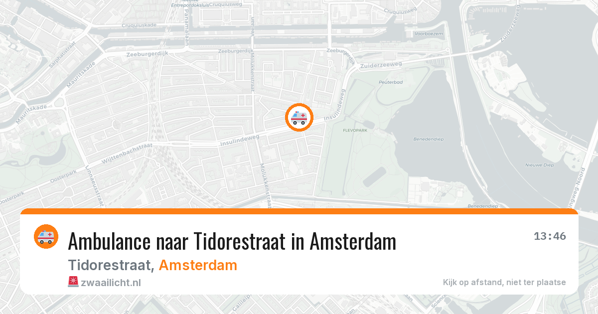Ambulance naar Tidorestraat in Amsterdam — 17 mrt 2026
