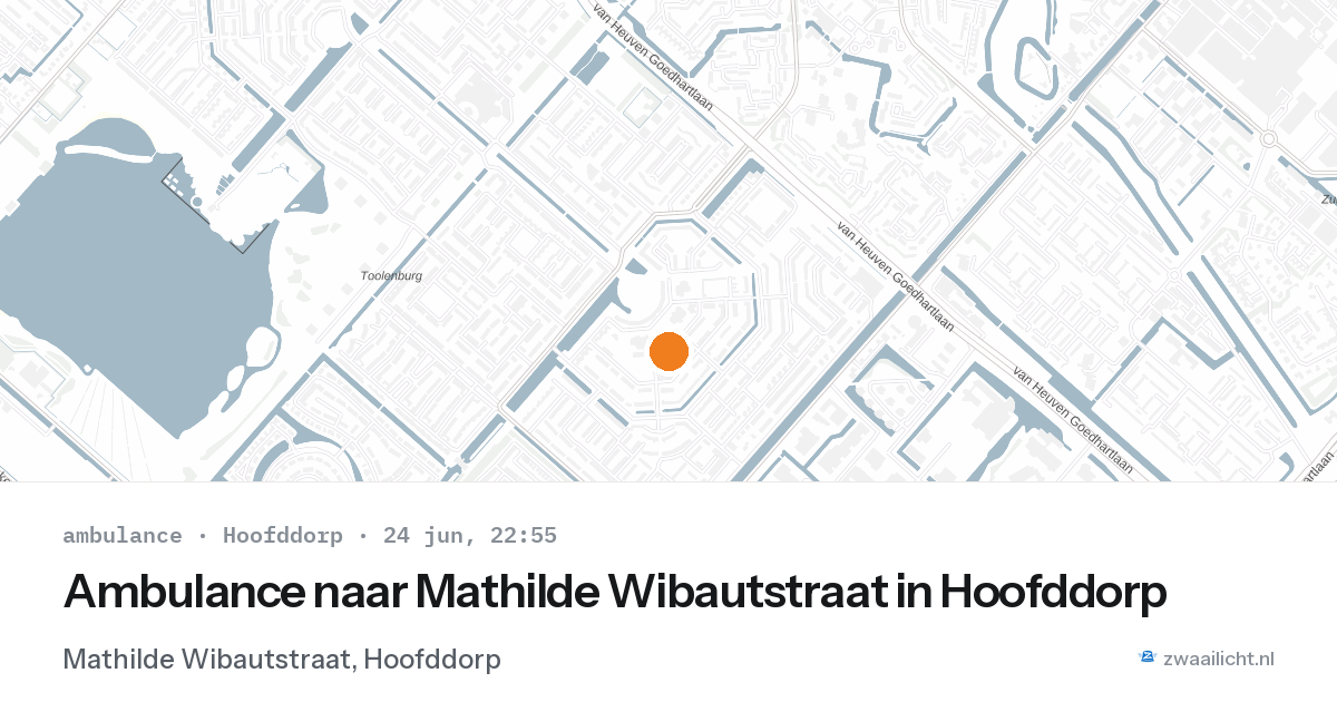 Ambulance naar Mathilde Wibautstraat in Hoofddorp — 24 jun 2026
