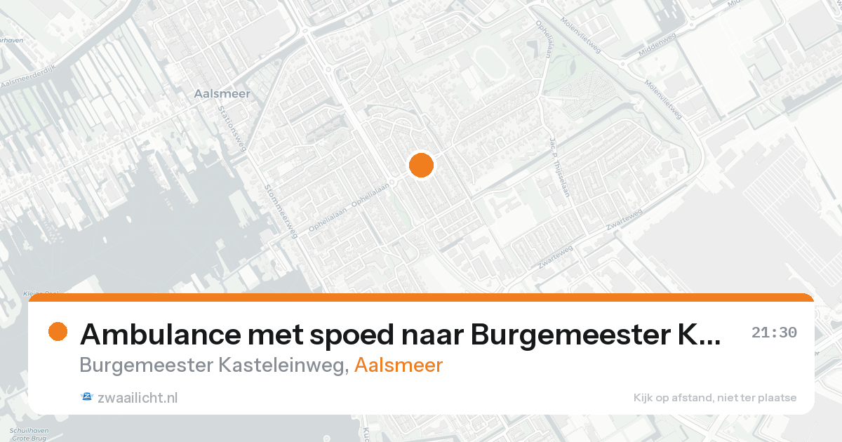 Ambulance met spoed naar Burgemeester Kasteleinweg in Aalsmeer — 22 aug 2026