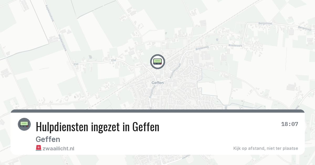 Hulpdiensten ingezet in Geffen — 20 mrt 2026 | 🚨 Zwaailicht.nl