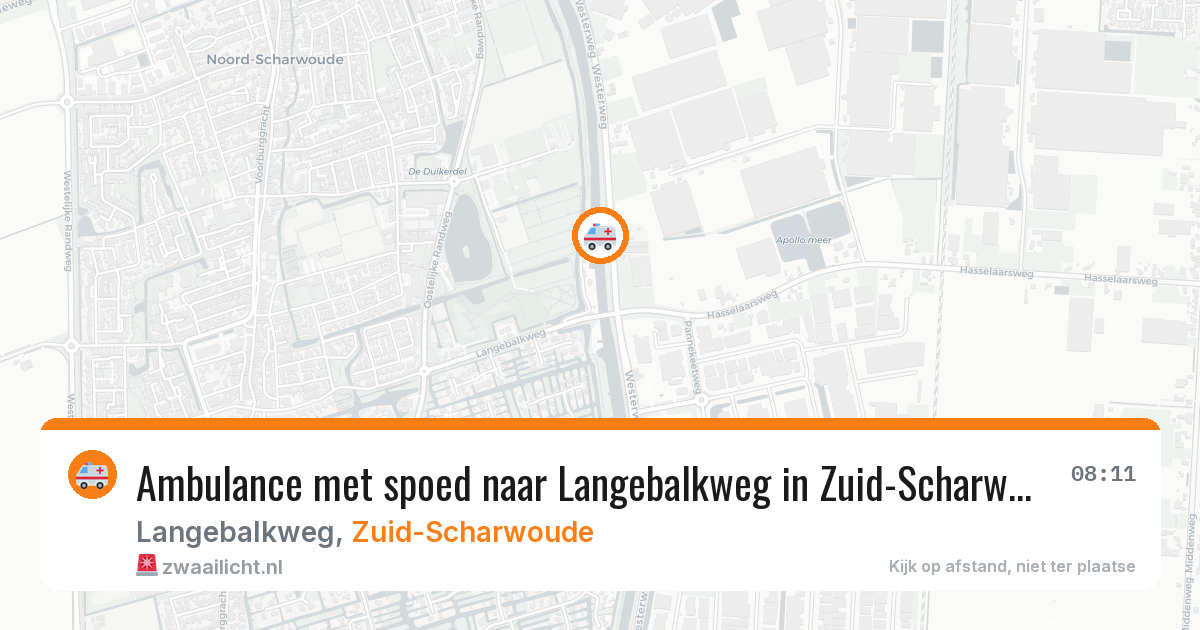 Ambulance met spoed naar Langebalkweg in Zuid-Scharwoude — 23 mrt 2026