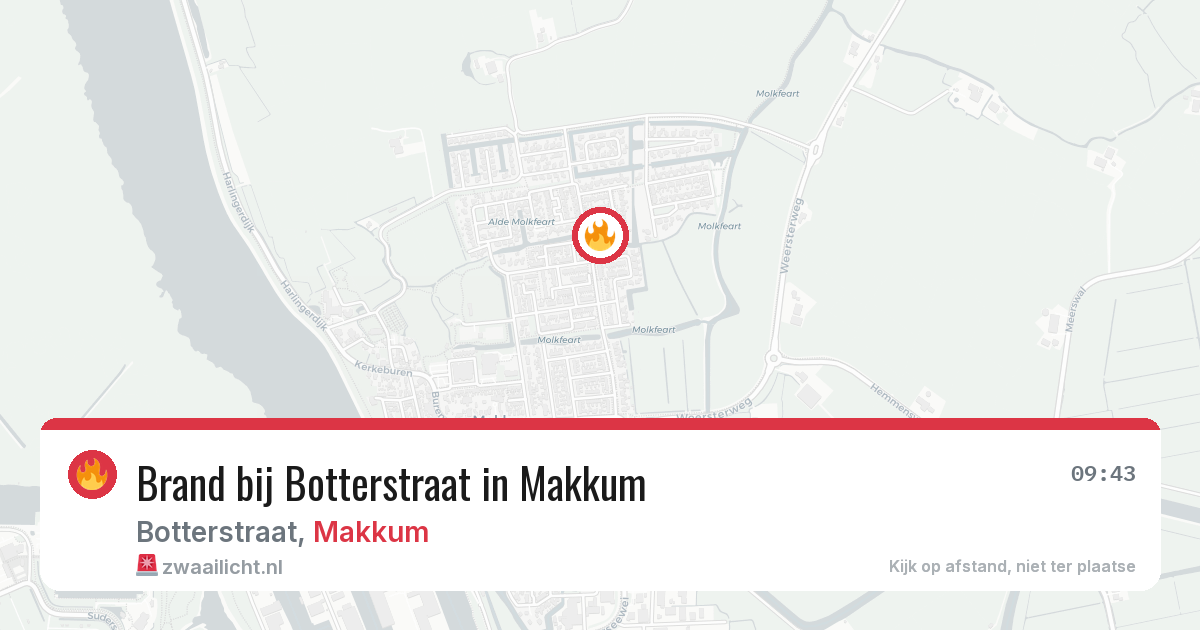 Brand bij Botterstraat in Makkum — 1 mei 2026