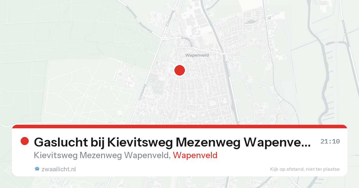 Gaslucht bij Kievitsweg Mezenweg Wapenveld in Wapenveld — 7 feb 2026