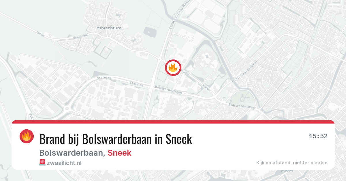 Brand bij Bolswarderbaan in Sneek — 20 mei 2026