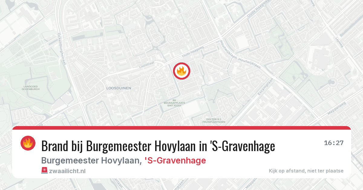 Brand bij Burgemeester Hovylaan in 'S-Gravenhage — 8 mei 2026