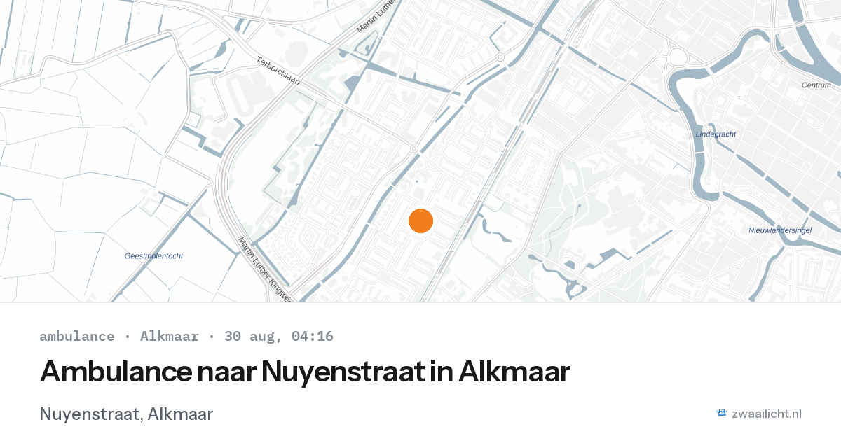 Ambulance naar Nuyenstraat in Alkmaar — 30 aug 2026