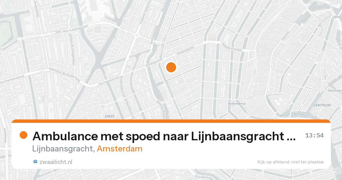 Ambulance met spoed naar Lijnbaansgracht in Amsterdam — 16 aug 2026