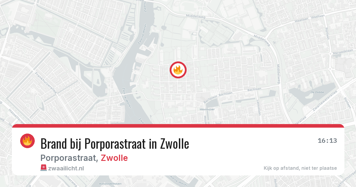 Brand bij Porporastraat in Zwolle — 13 jul 2026