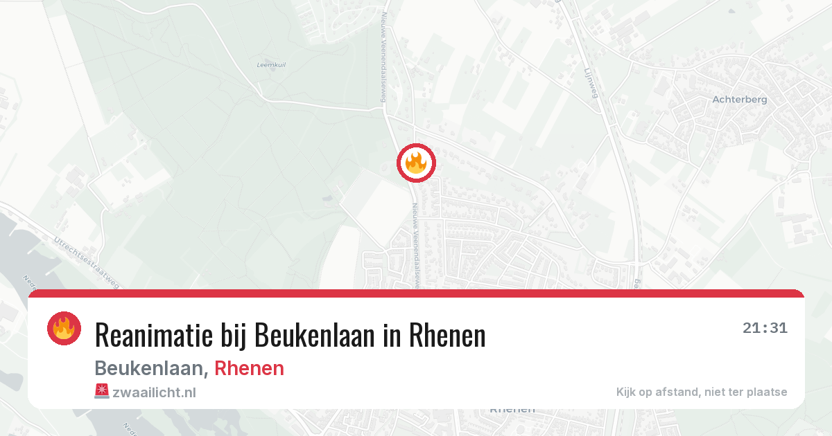 Reanimatie bij Beukenlaan in Rhenen — 21 mrt 2026
