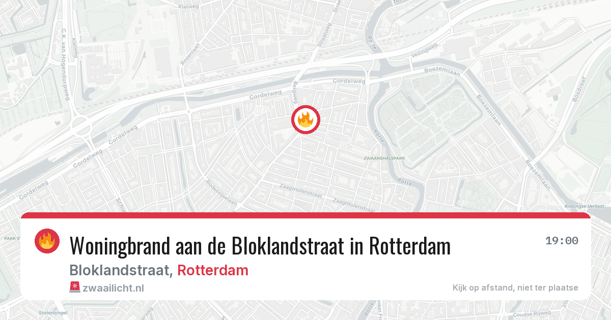 Woningbrand aan de Bloklandstraat in Rotterdam — 22 apr 2026