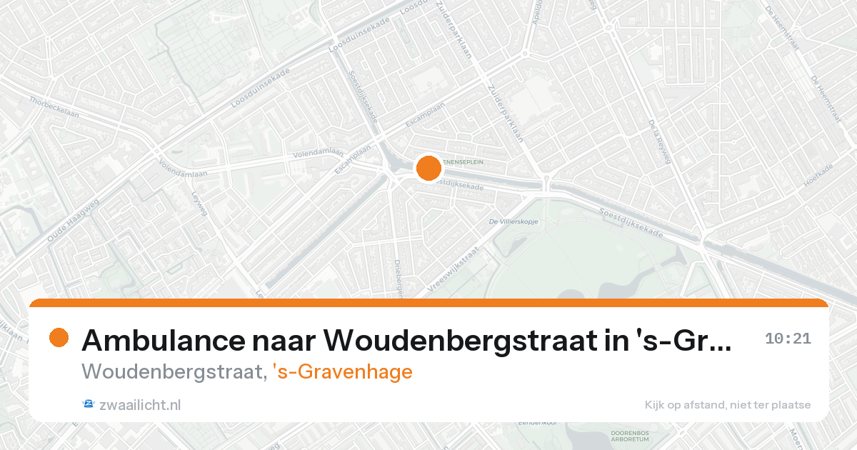 Ambulance naar Woudenbergstraat in 's-Gravenhage — 21 aug 2026