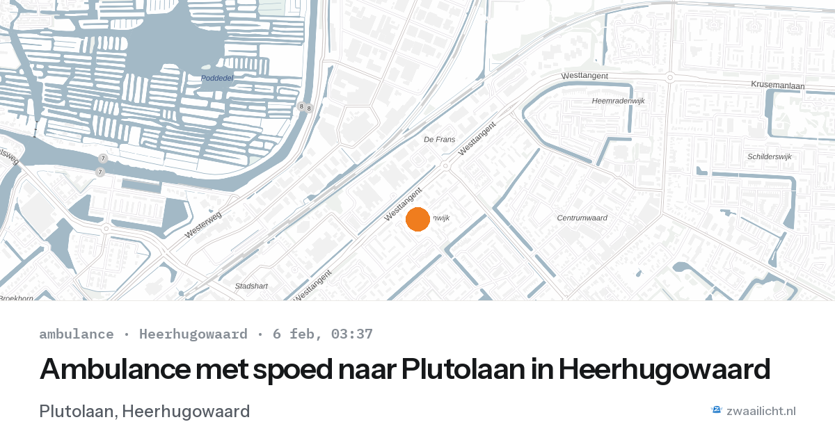 Ambulance met spoed naar Plutolaan in Heerhugowaard — 6 feb 2026