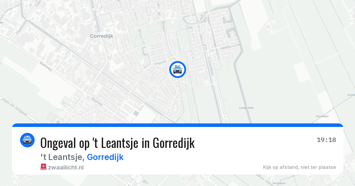 Ongeval op 't Leantsje in Gorredijk — 26 jul 2026