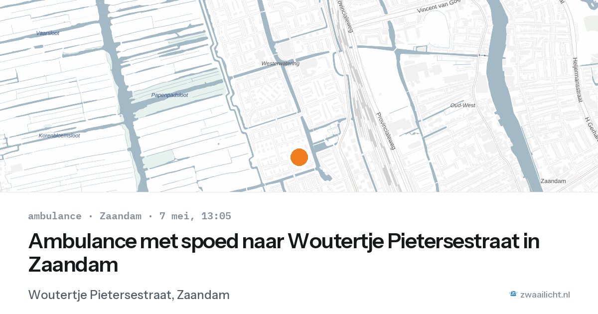 Ambulance met spoed naar Woutertje Pietersestraat in Zaandam — 7 mei 2026