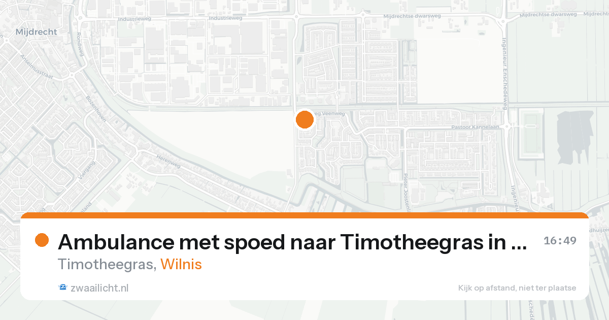 Ambulance met spoed naar Timotheegras in Wilnis — 16 aug 2026