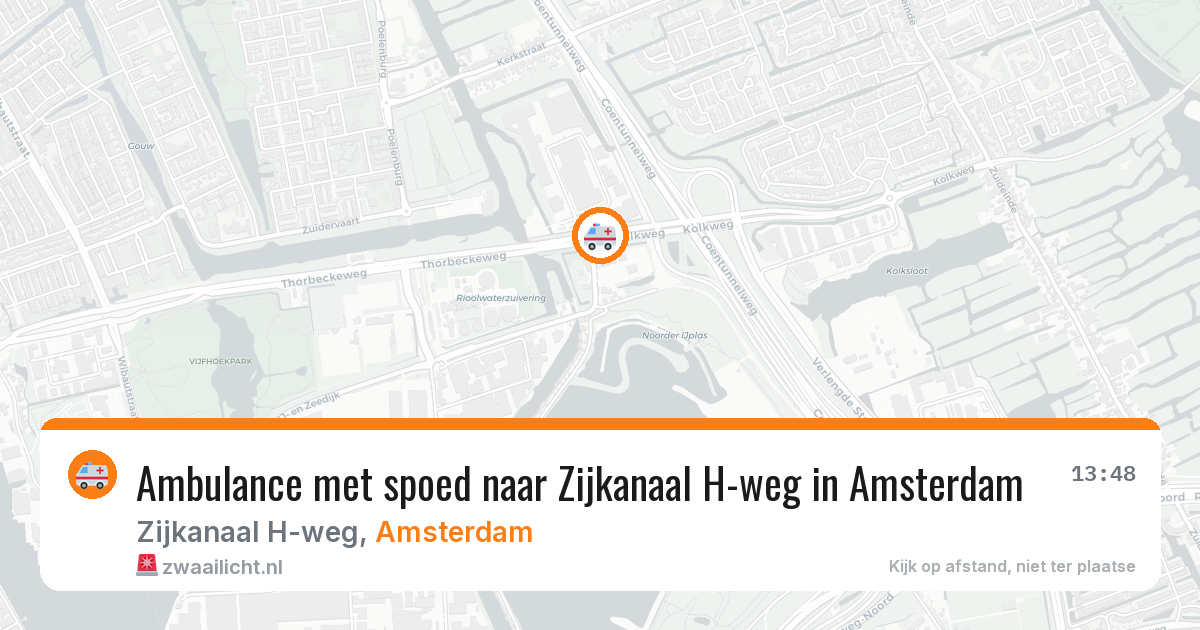 Ambulance met spoed naar Zijkanaal H-weg in Amsterdam — 22 mrt 2026