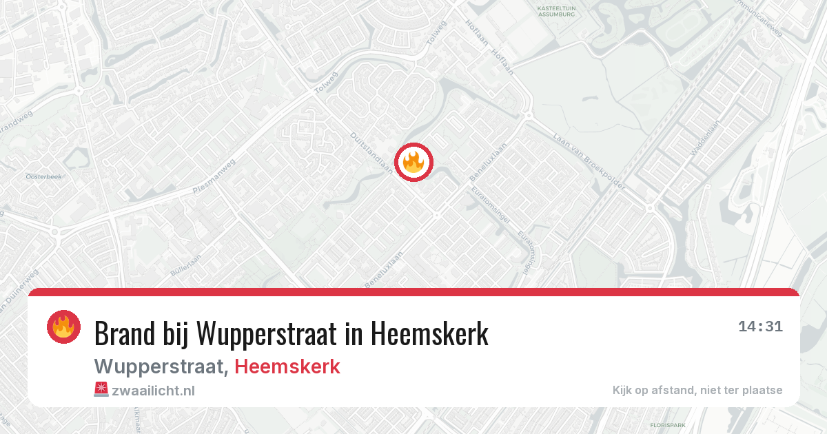 Brand bij Wupperstraat in Heemskerk — 19 mei 2026