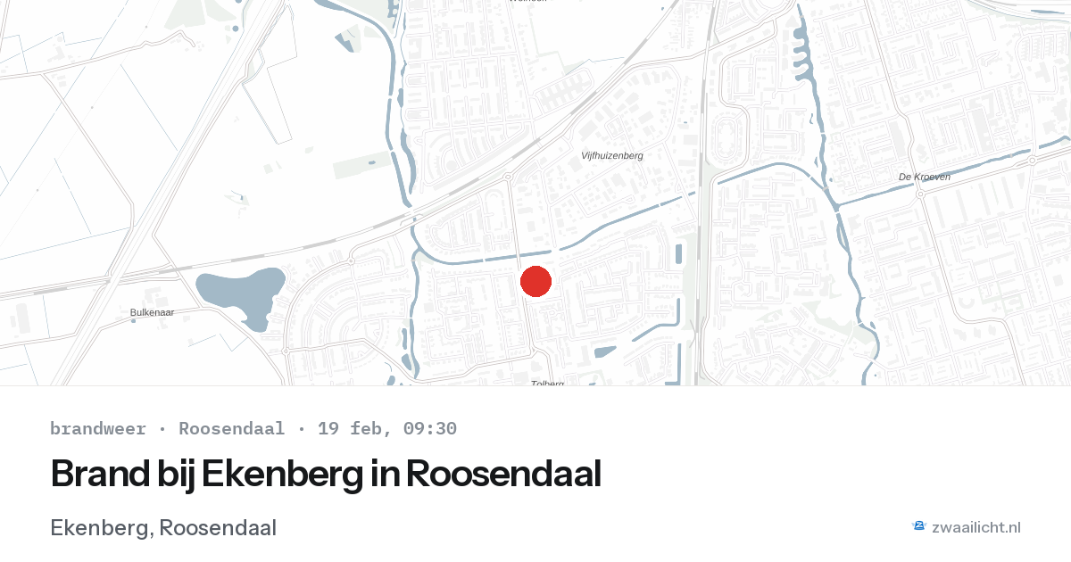 Brand bij Ekenberg in Roosendaal — 19 feb 2026