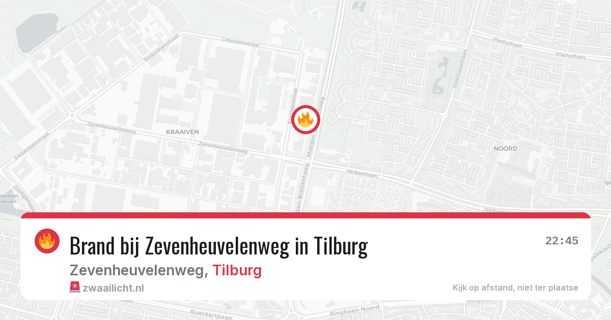 Brand bij Zevenheuvelenweg in Tilburg — 24 jun 2026