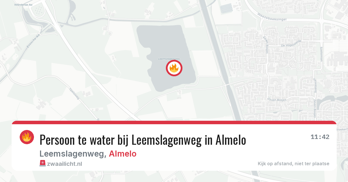 Persoon te water bij Leemslagenweg in Almelo — 17 mei 2026
