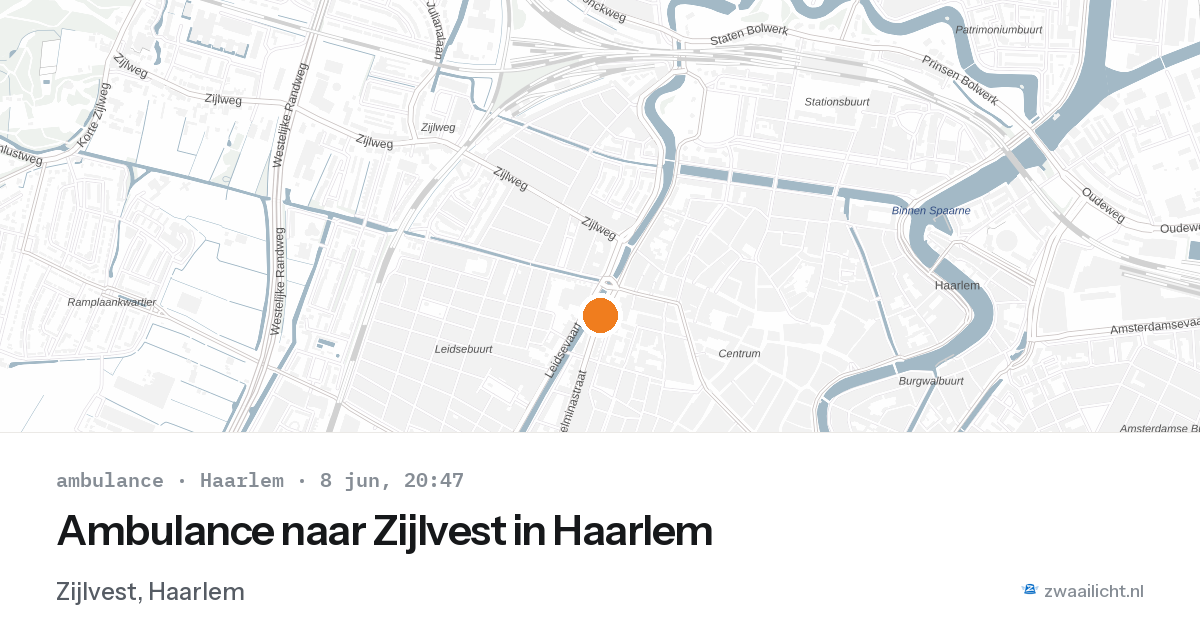 Ambulance naar Zijlvest in Haarlem — 8 jun 2026