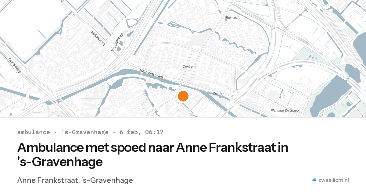 Ambulance met spoed naar Anne Frankstraat in 's-Gravenhage — 6 feb 2026