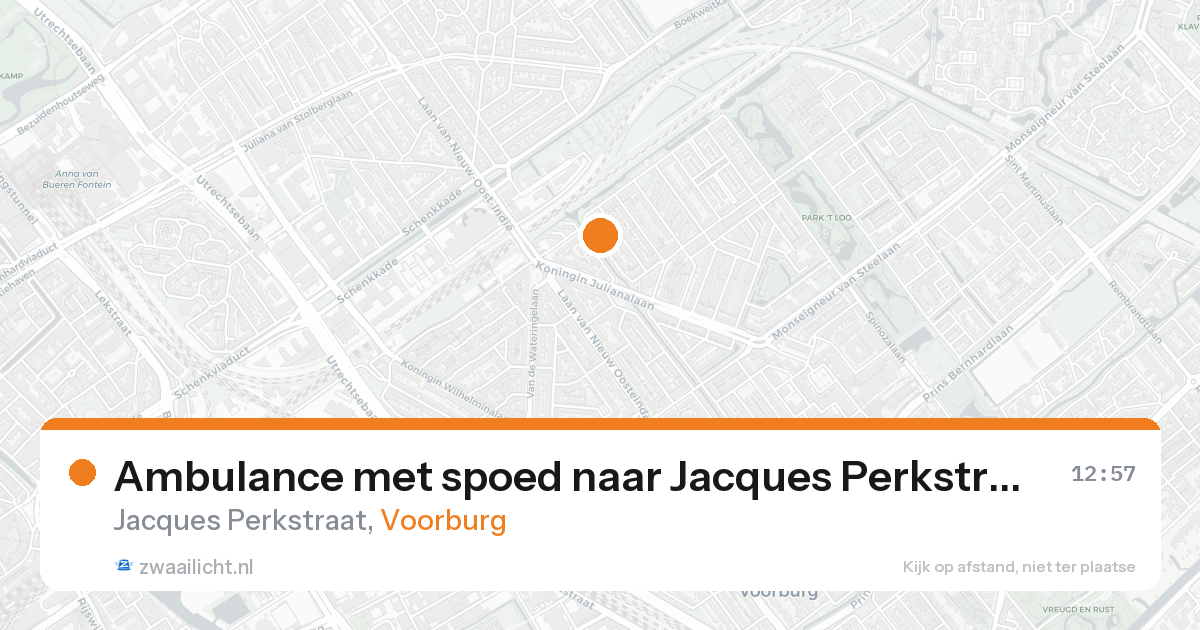 Ambulance met spoed naar Jacques Perkstraat in Voorburg — 20 aug 2026