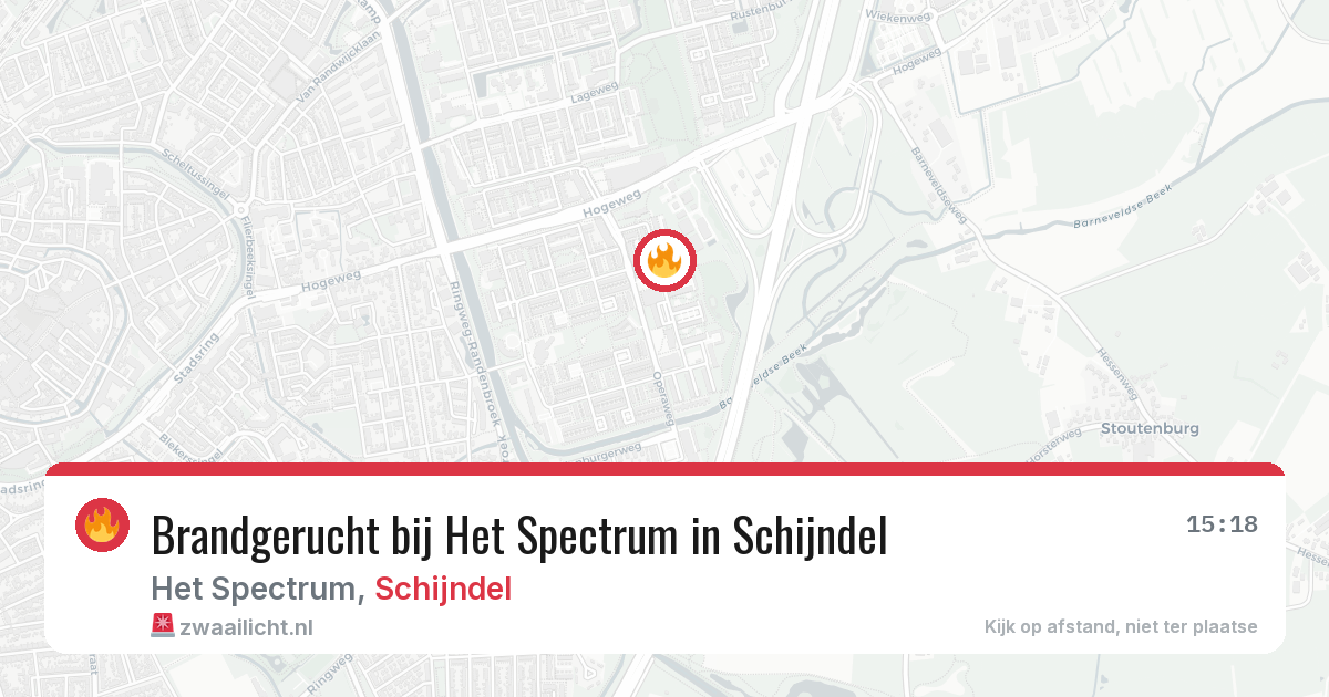 Brandgerucht bij Het Spectrum in Schijndel — 15 apr 2026