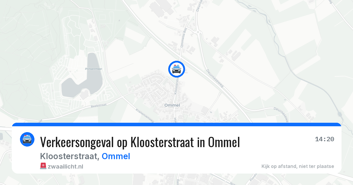 Verkeersongeval op Kloosterstraat in Ommel — 25 mei 2026
