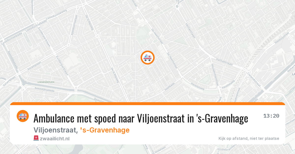 Ambulance met spoed naar Viljoenstraat in 's-Gravenhage — 3 jul 2026