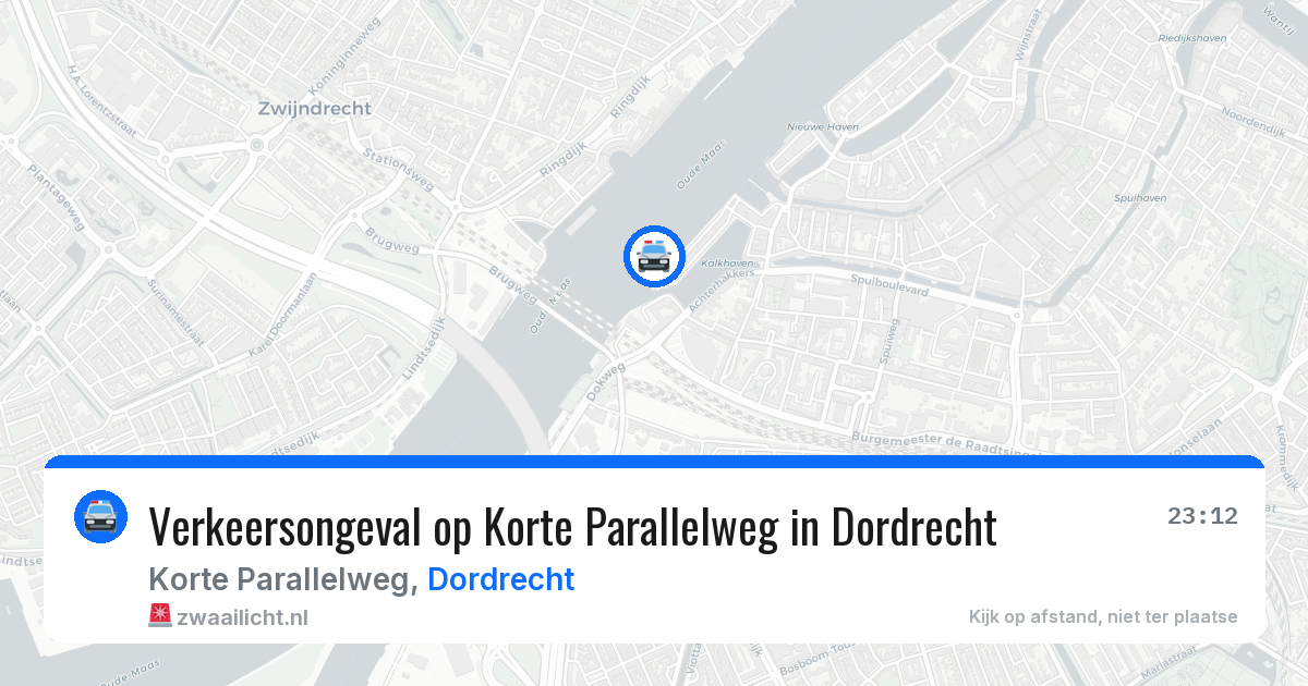 Verkeersongeval op Korte Parallelweg in Dordrecht — 24 apr 2026