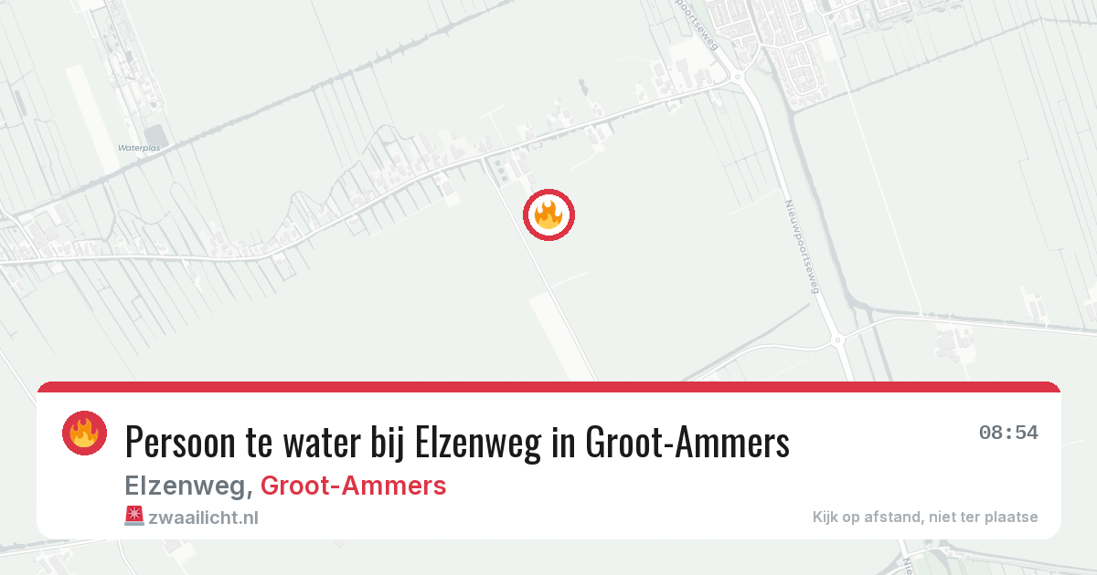 Persoon te water bij Elzenweg in Groot-Ammers — 21 apr 2026
