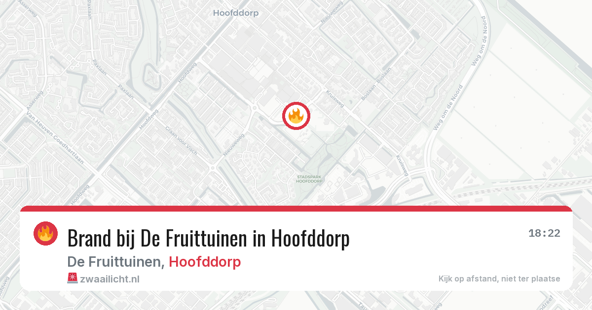 Brand bij De Fruittuinen in Hoofddorp — 27 jun 2026