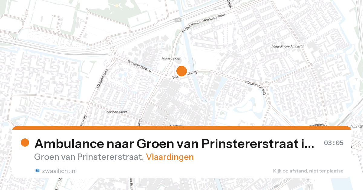 Ambulance naar Groen van Prinstererstraat in Vlaardingen — 20 jul 2026