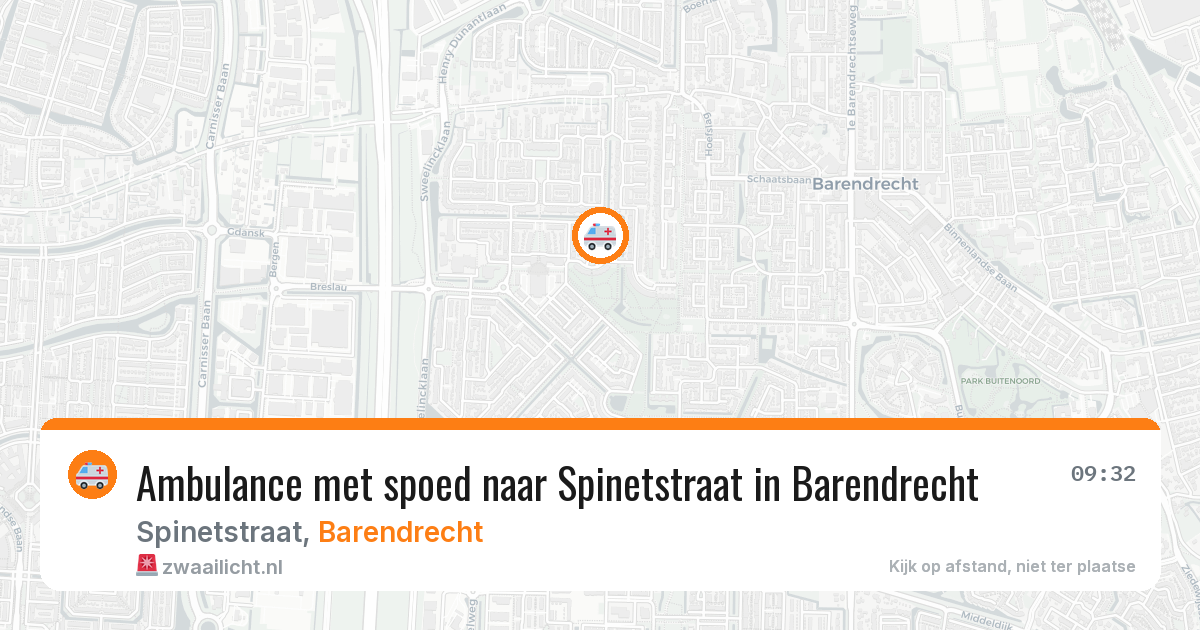 Ambulance met spoed naar Spinetstraat in Barendrecht — 22 mrt 2026