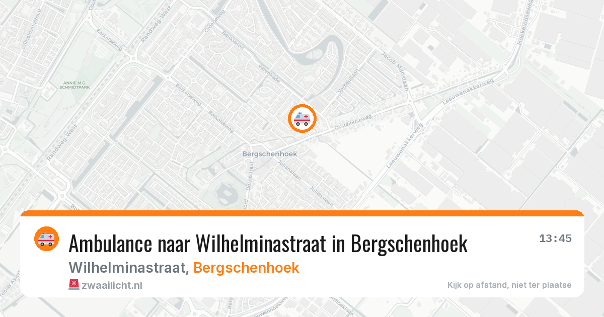 Ambulance naar Wilhelminastraat in Bergschenhoek — 1 jul 2026