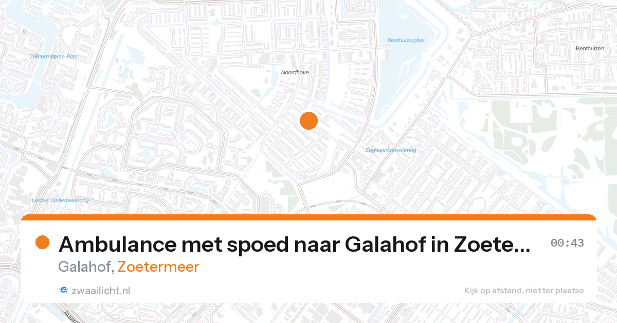 Ambulance met spoed naar Galahof in Zoetermeer — 27 aug 2026