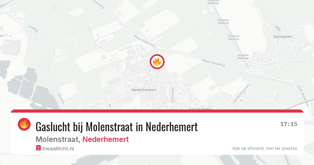 Gaslucht bij Molenstraat in Nederhemert — 10 mei 2026