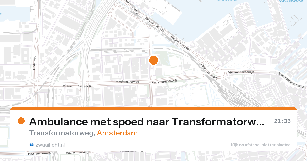 Ambulance met spoed naar Transformatorweg in Amsterdam — 27 aug 2026