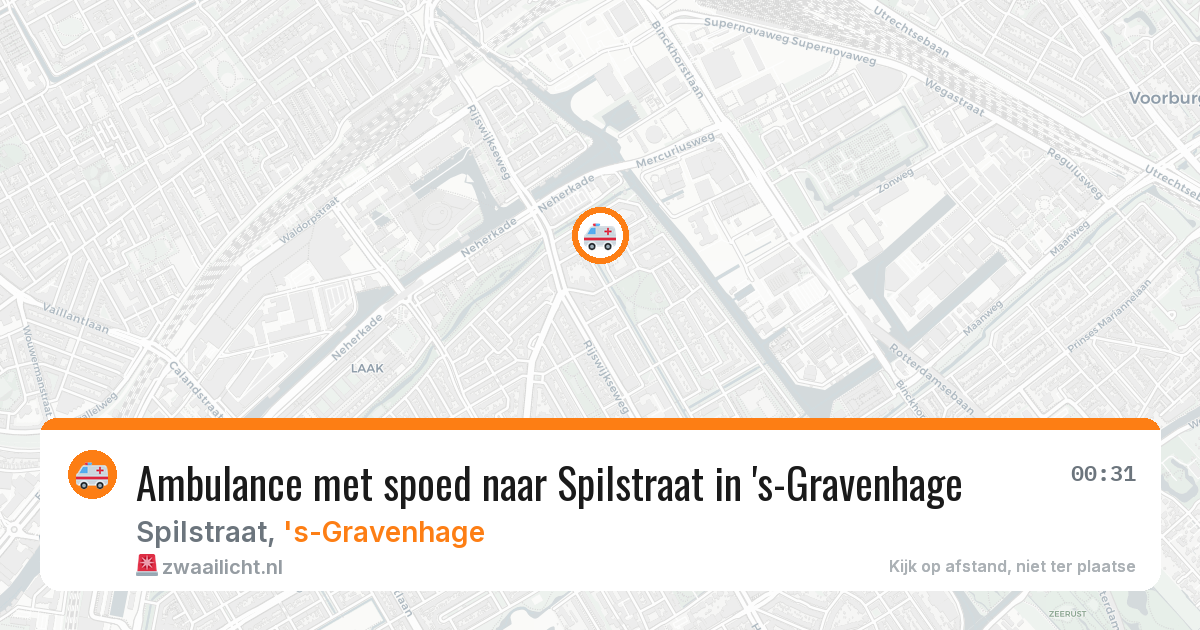 Ambulance met spoed naar Spilstraat in 's-Gravenhage — 14 aug 2026