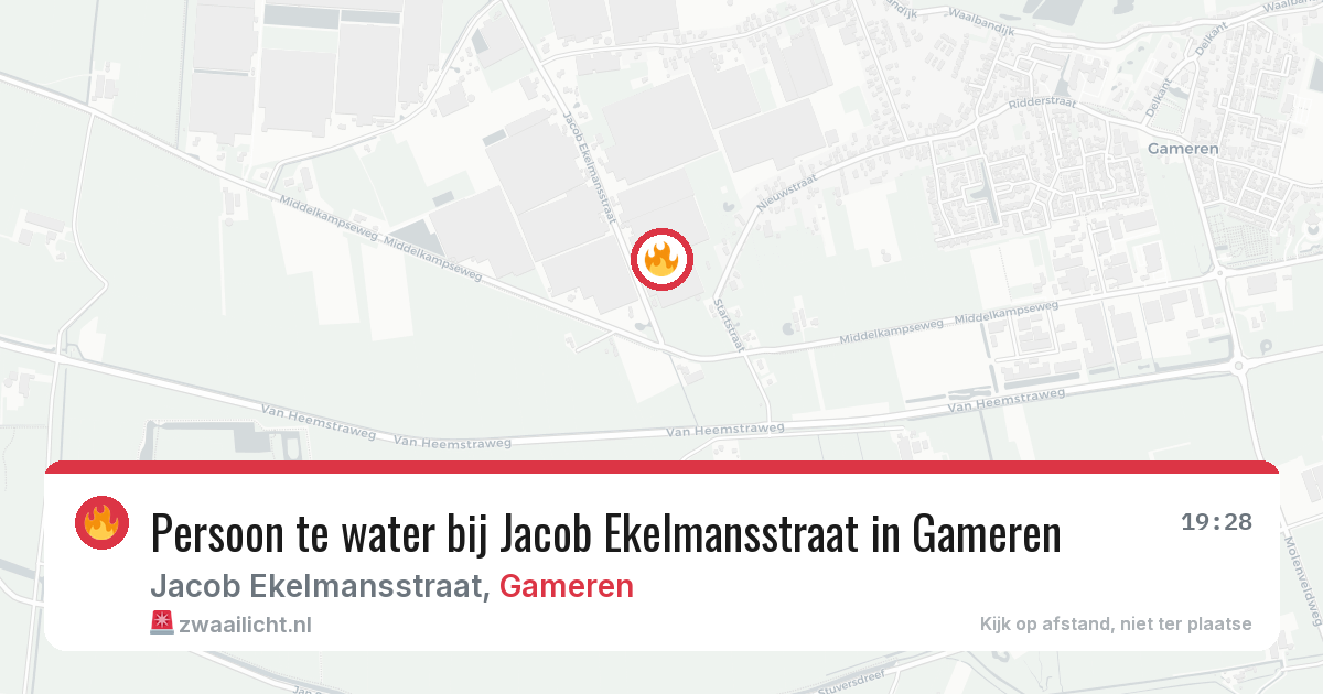 Persoon te water bij Jacob Ekelmansstraat in Gameren — 13 jun 2026