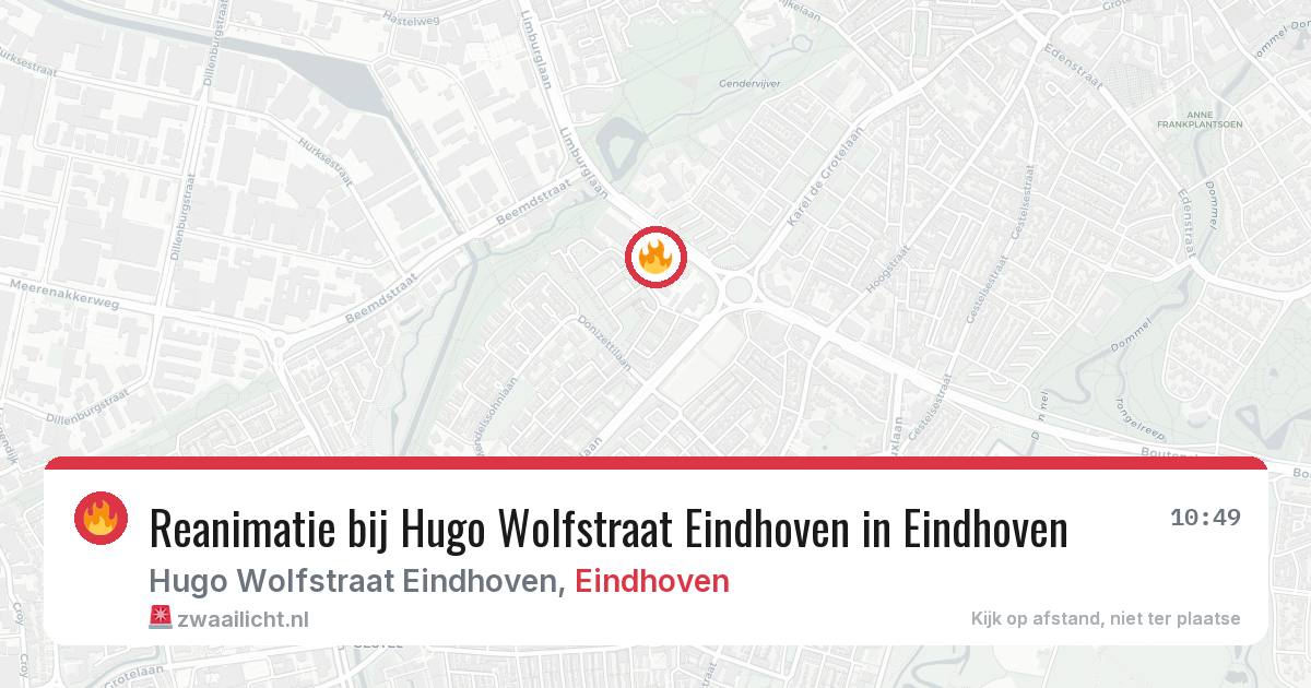 Reanimatie bij Hugo Wolfstraat Eindhoven in Eindhoven — 18 jan 2026