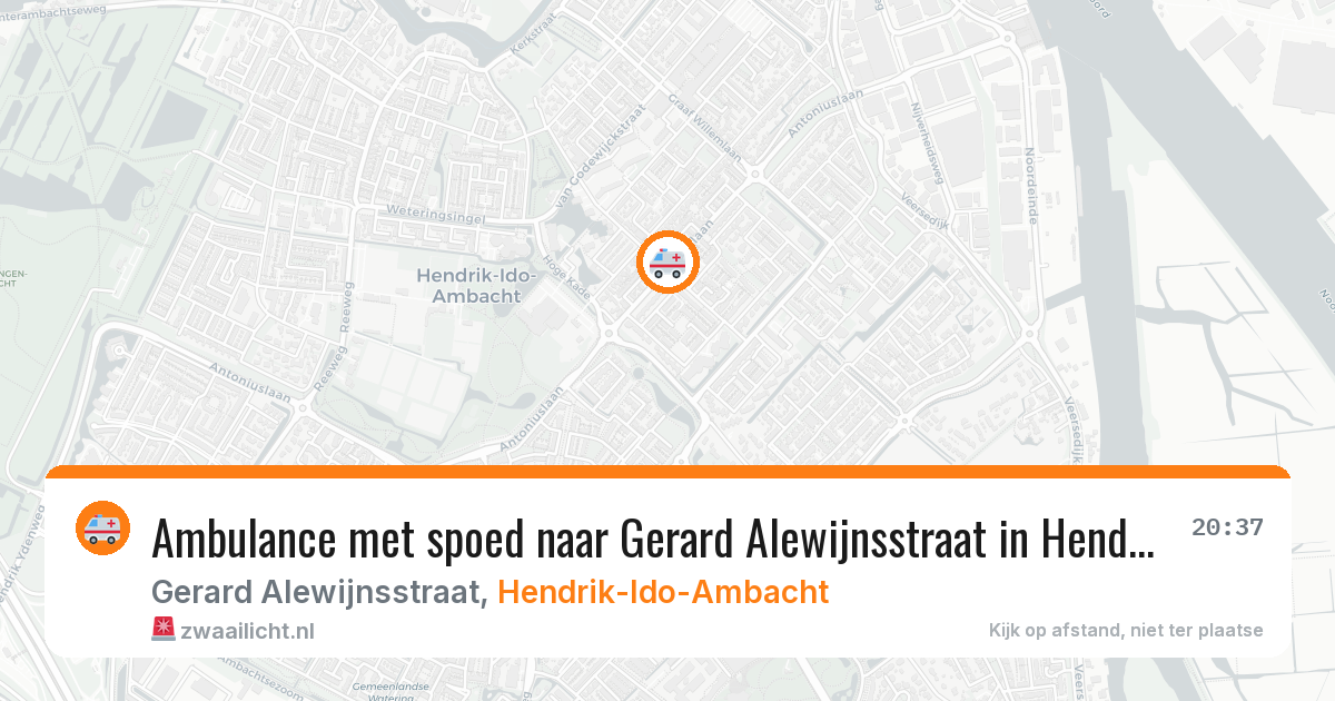 Ambulance met spoed naar Gerard Alewijnsstraat in Hendrik-Ido-Ambacht — 11 aug 2026