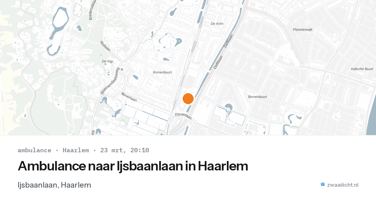 Ambulance naar Ijsbaanlaan in Haarlem — 23 mrt 2026