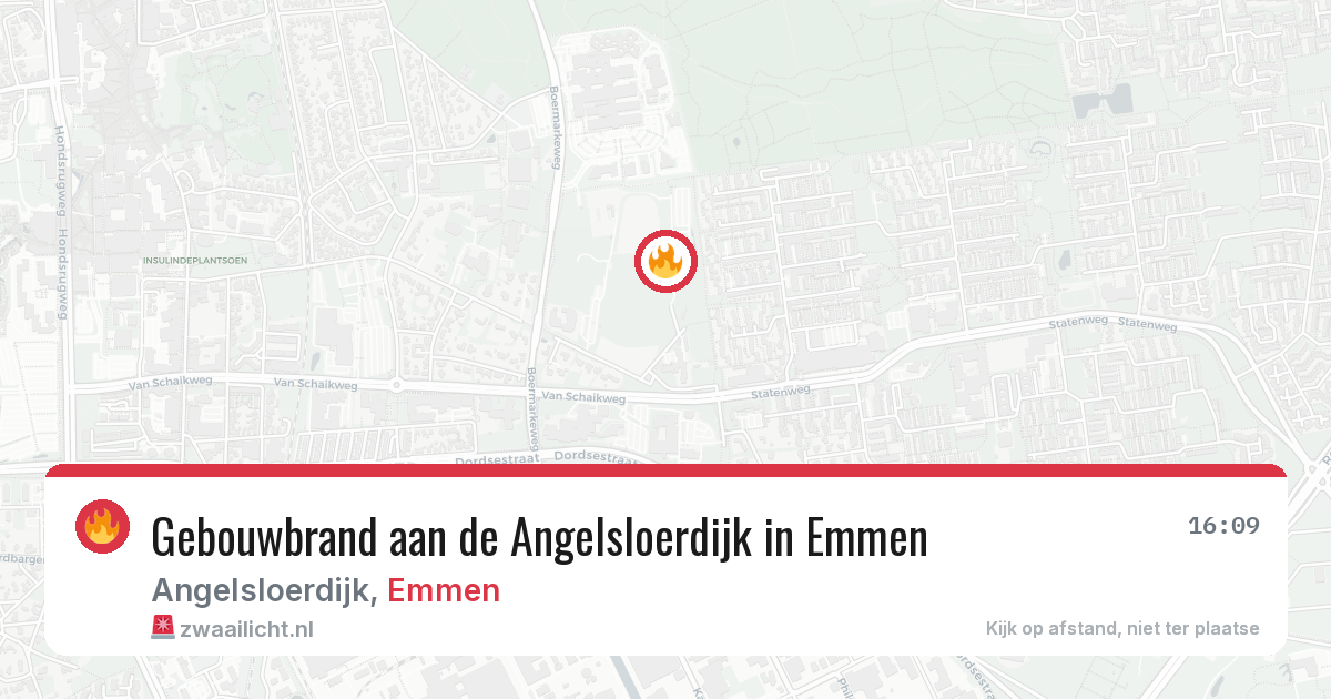 Gebouwbrand aan de Angelsloerdijk in Emmen — 8 jul 2026