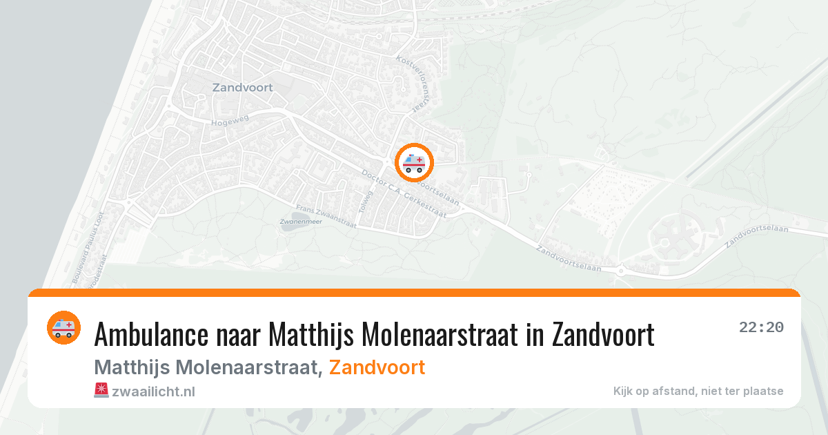Ambulance naar Matthijs Molenaarstraat in Zandvoort — 4 jul 2026