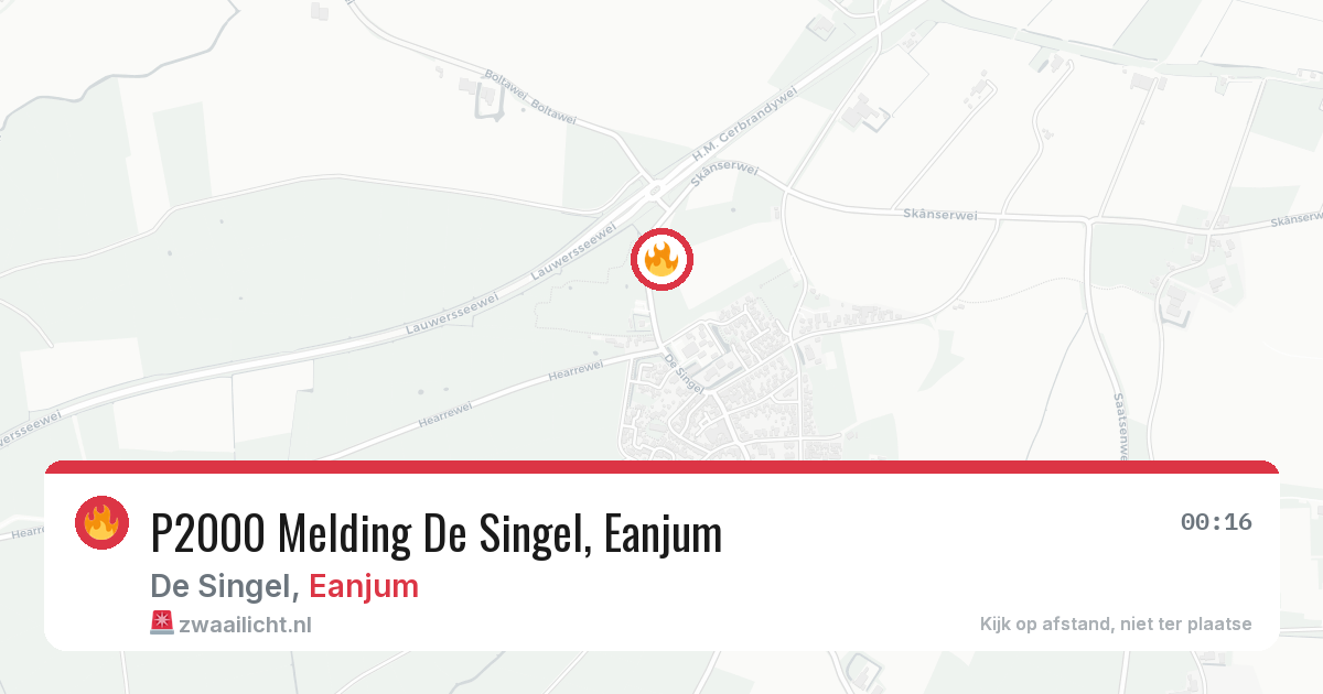 P2000 Melding De Singel, Eanjum — 31 jul 2026
