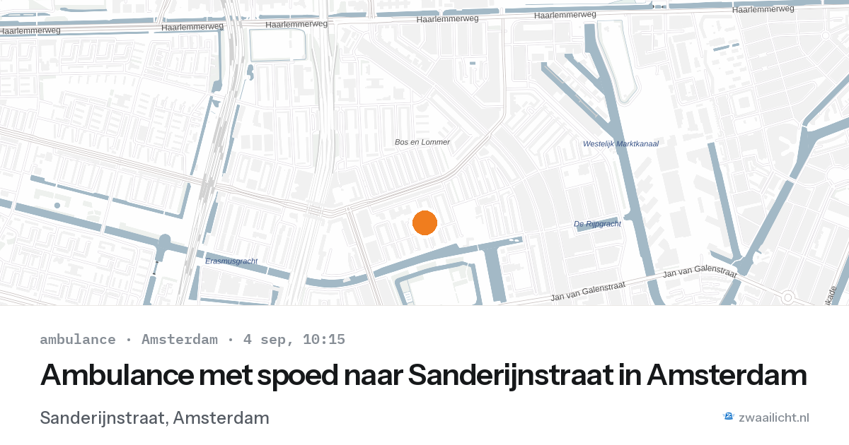 Ambulance met spoed naar Sanderijnstraat in Amsterdam — 4 sep 2026